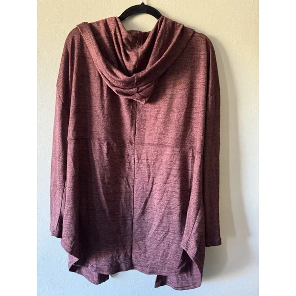 Mudd XL‎ Mauve Open Front Handkerchief Lightweight Hooded Sweater - Picture 4 of 5